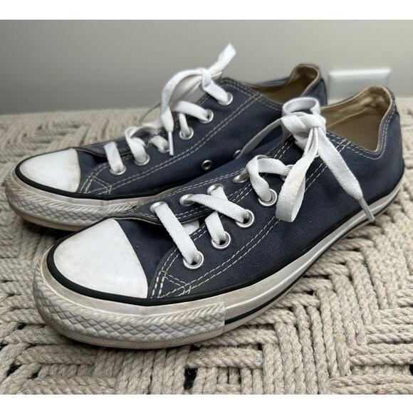 Converse: Blue Low Top Sneakers - Picture 1 of 9